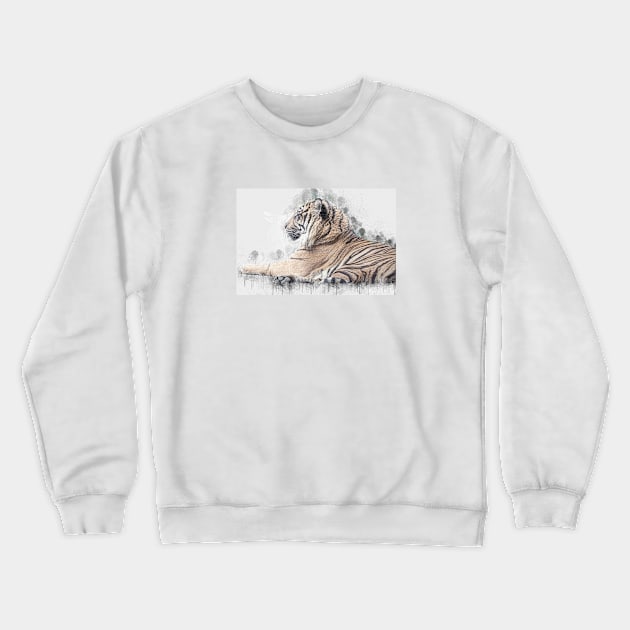 Tiger Wild Animal Safari Africa Feline Jungle_ Crewneck Sweatshirt by Cubebox